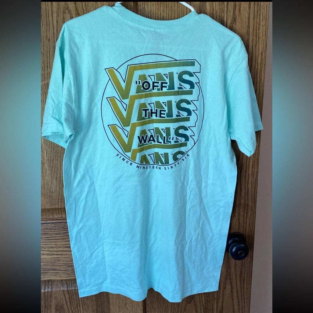 NWT VANS Off The Wall Mens M Sea Foam Green Short Sleeve Cotton Graphic T Shirt